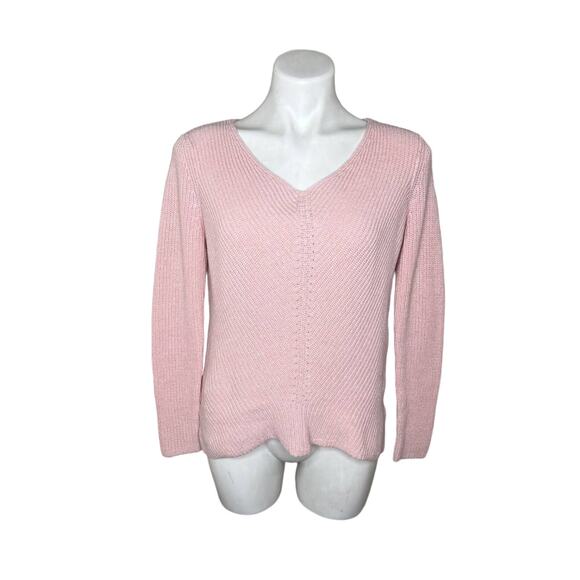 GAP V-Neck Knit Sweater Rose Quartz Size Small - Picture 1 of 15